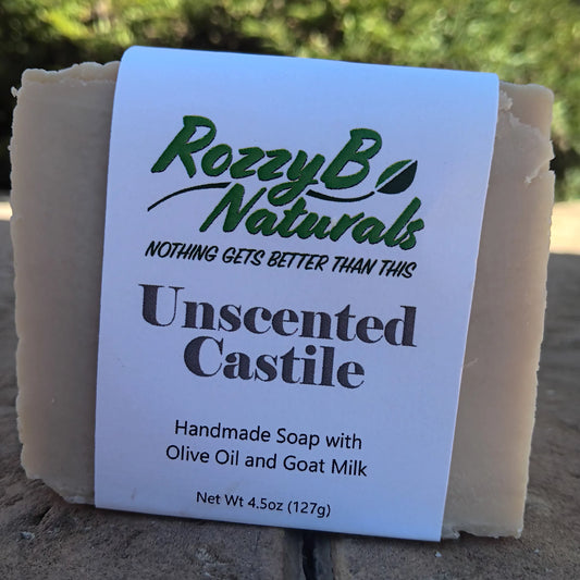 Unscented Goat Milk, Castile Luxury Bar Soap